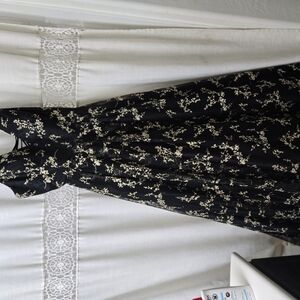 Floral Black and Cream Dress